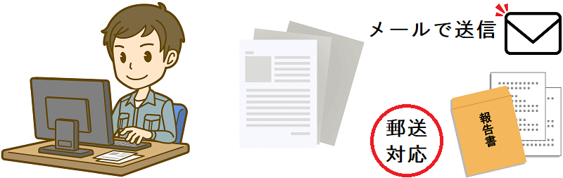 お墓参りの報告書作成イメージ画像